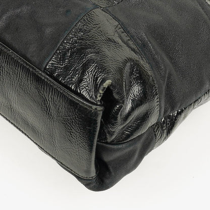 Chanel Große Brooklyn Ligne Patchwork Cabas Tote Tasche aus schwarzem Leder