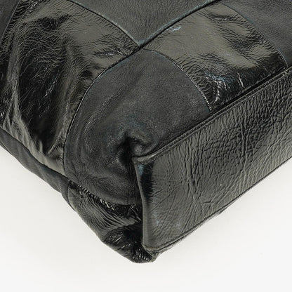 Chanel Große Brooklyn Ligne Patchwork Cabas Tote Tasche aus schwarzem Leder
