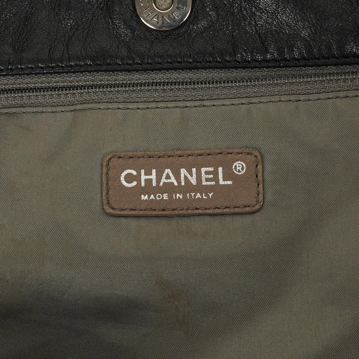 Chanel Große Brooklyn Ligne Patchwork Cabas Tote Tasche aus schwarzem Leder