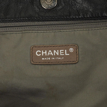 Chanel Große Brooklyn Ligne Patchwork Cabas Tote Tasche aus schwarzem Leder
