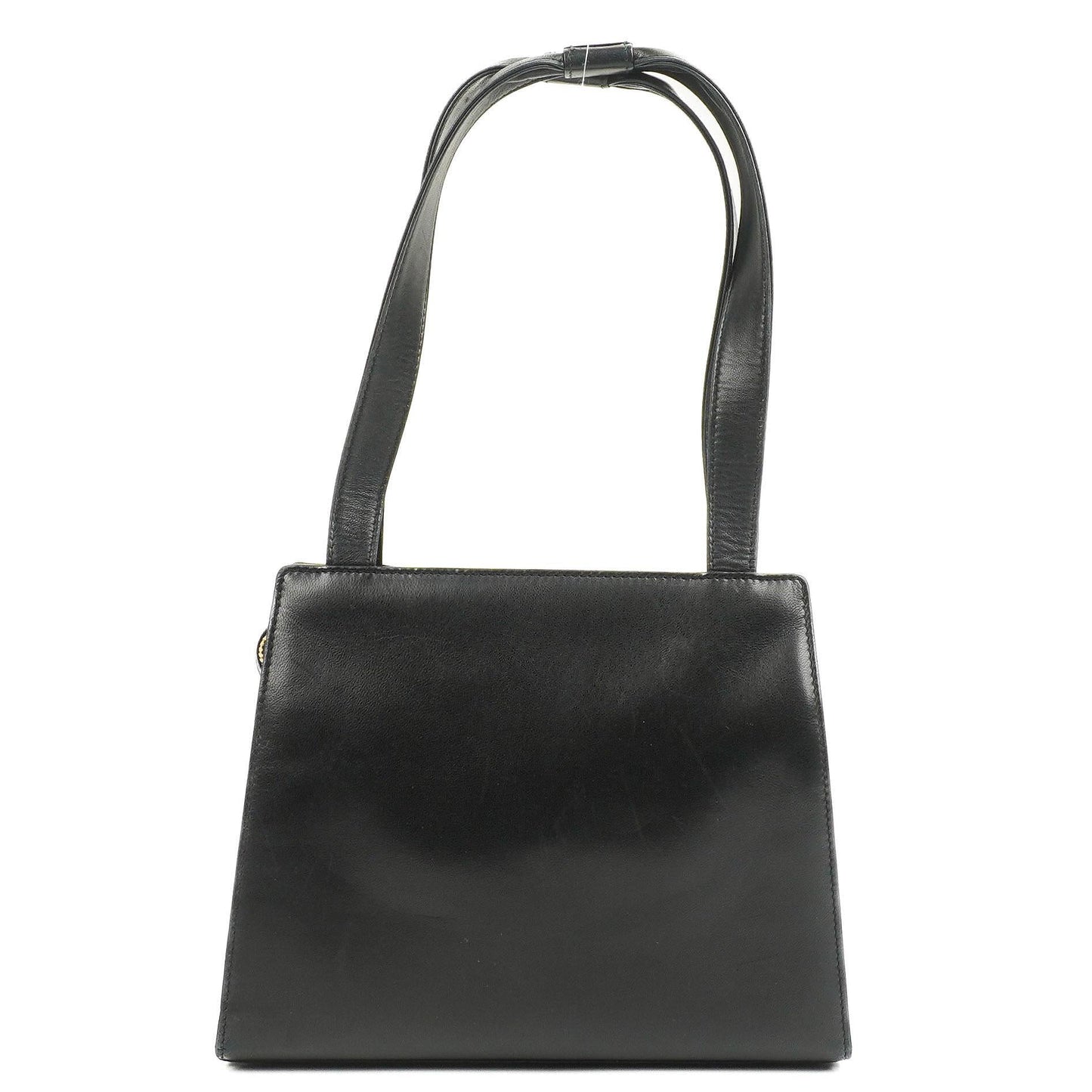 Chanel Camellia Top-Handle-Tasche aus schwarzem Leder