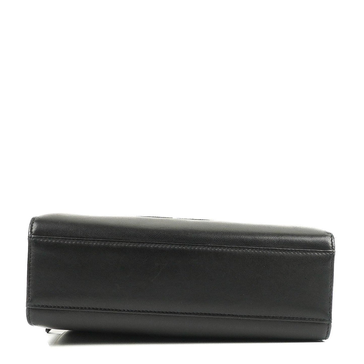 Chanel Camellia Top-Handle-Tasche aus schwarzem Leder