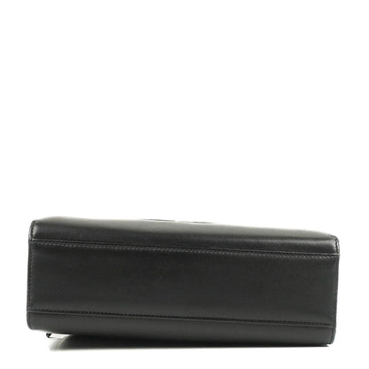 Chanel Camellia Top-Handle-Tasche aus schwarzem Leder
