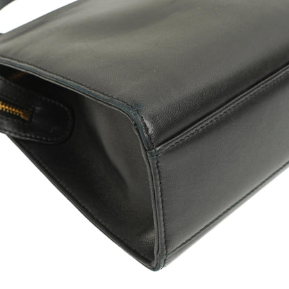 Chanel Camellia Top-Handle-Tasche aus schwarzem Leder
