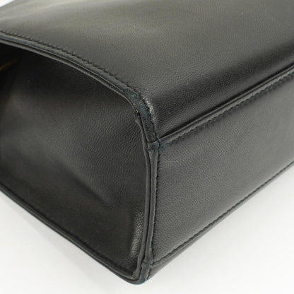 Chanel Camellia Top-Handle-Tasche aus schwarzem Leder