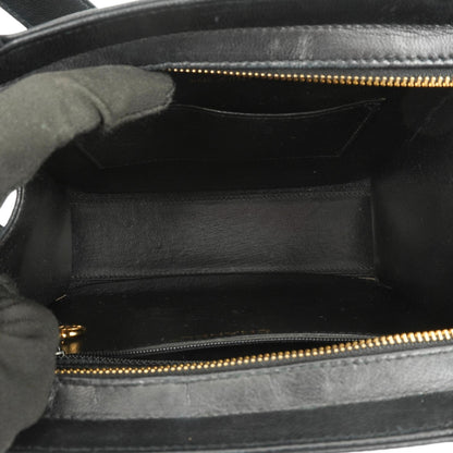 Chanel Camellia Top-Handle-Tasche aus schwarzem Leder