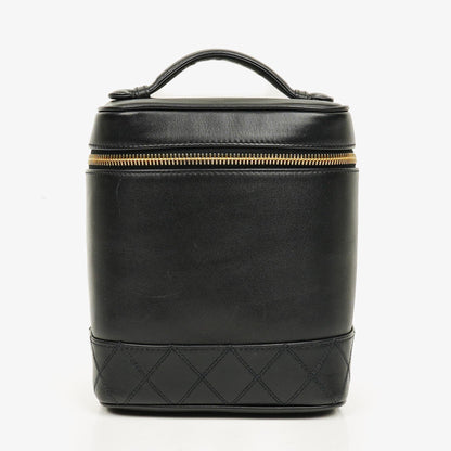 Chanel Kosmetikkoffer aus schwarzem Leder