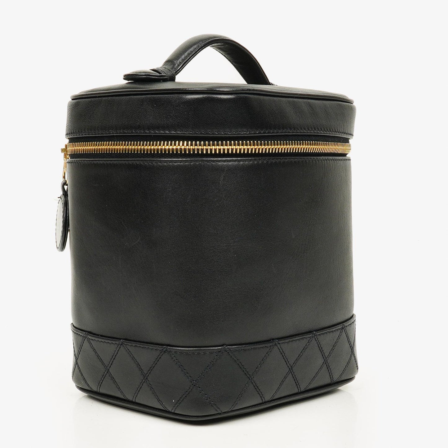 Chanel Kosmetikkoffer aus schwarzem Leder
