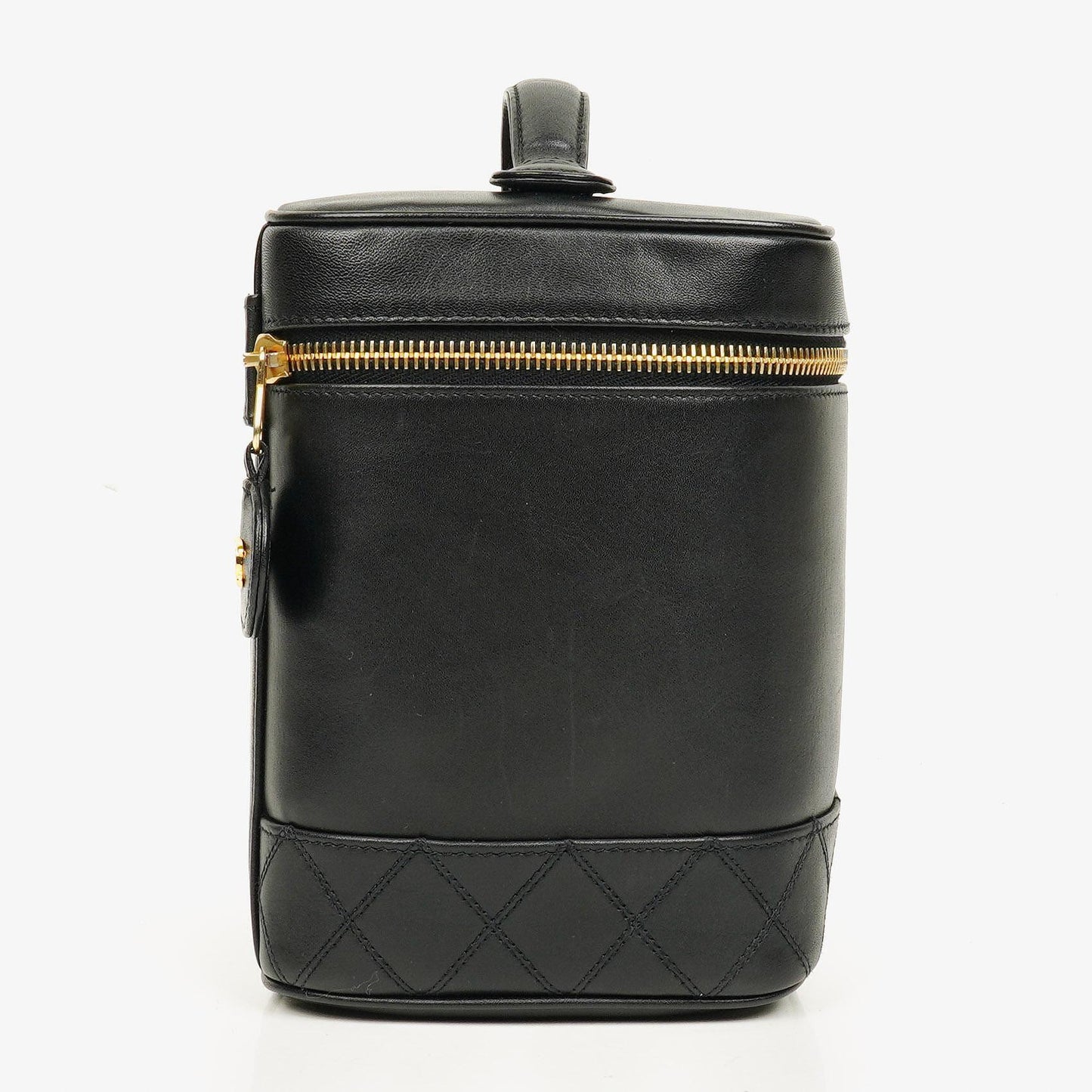 Chanel Kosmetikkoffer aus schwarzem Leder