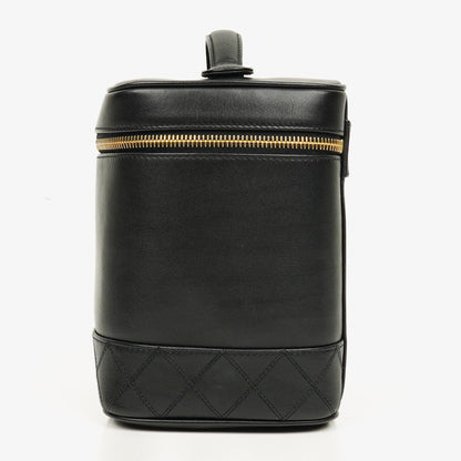 Chanel Kosmetikkoffer aus schwarzem Leder