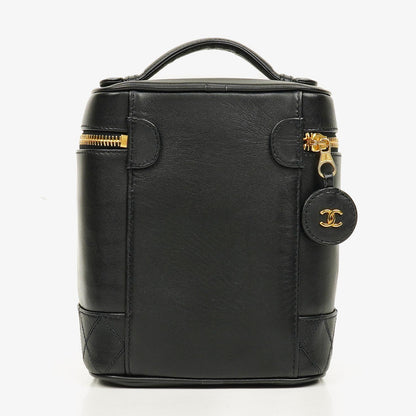 Chanel Kosmetikkoffer aus schwarzem Leder