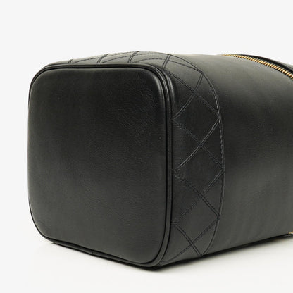 Chanel Kosmetikkoffer aus schwarzem Leder
