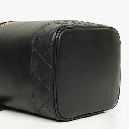 Chanel Kosmetikkoffer aus schwarzem Leder