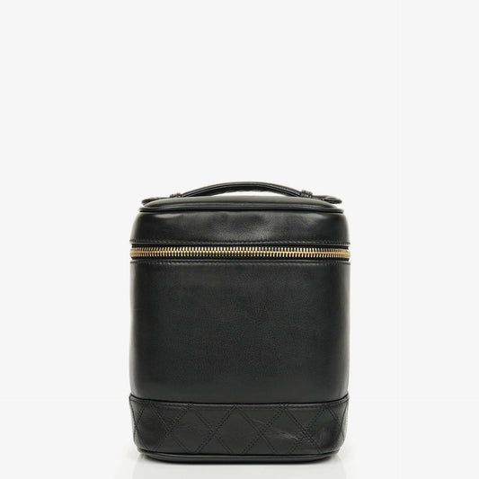Chanel Vanity Case aus schwarzem Leder