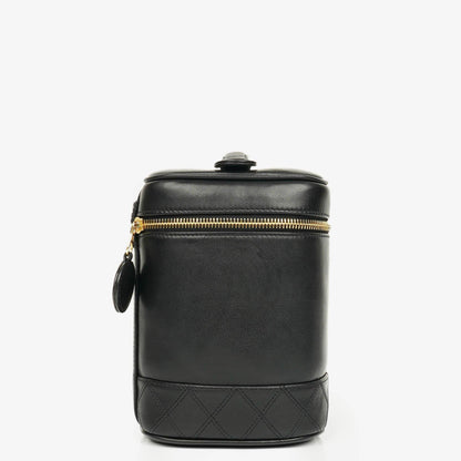 Chanel Vanity Case aus schwarzem Leder