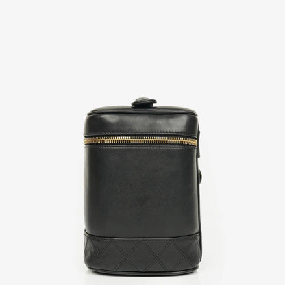 Chanel Vanity Case aus schwarzem Leder