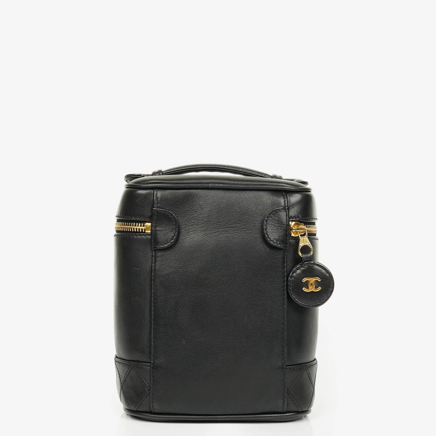 Chanel Vanity Case aus schwarzem Leder
