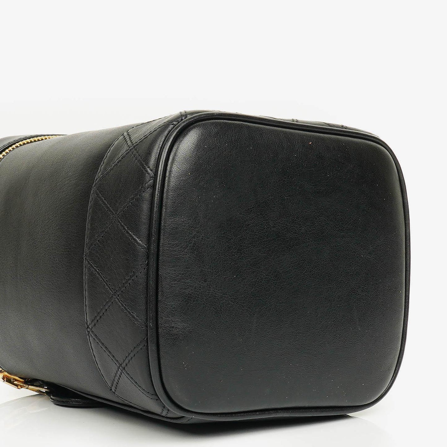 Chanel Vanity Case aus schwarzem Leder