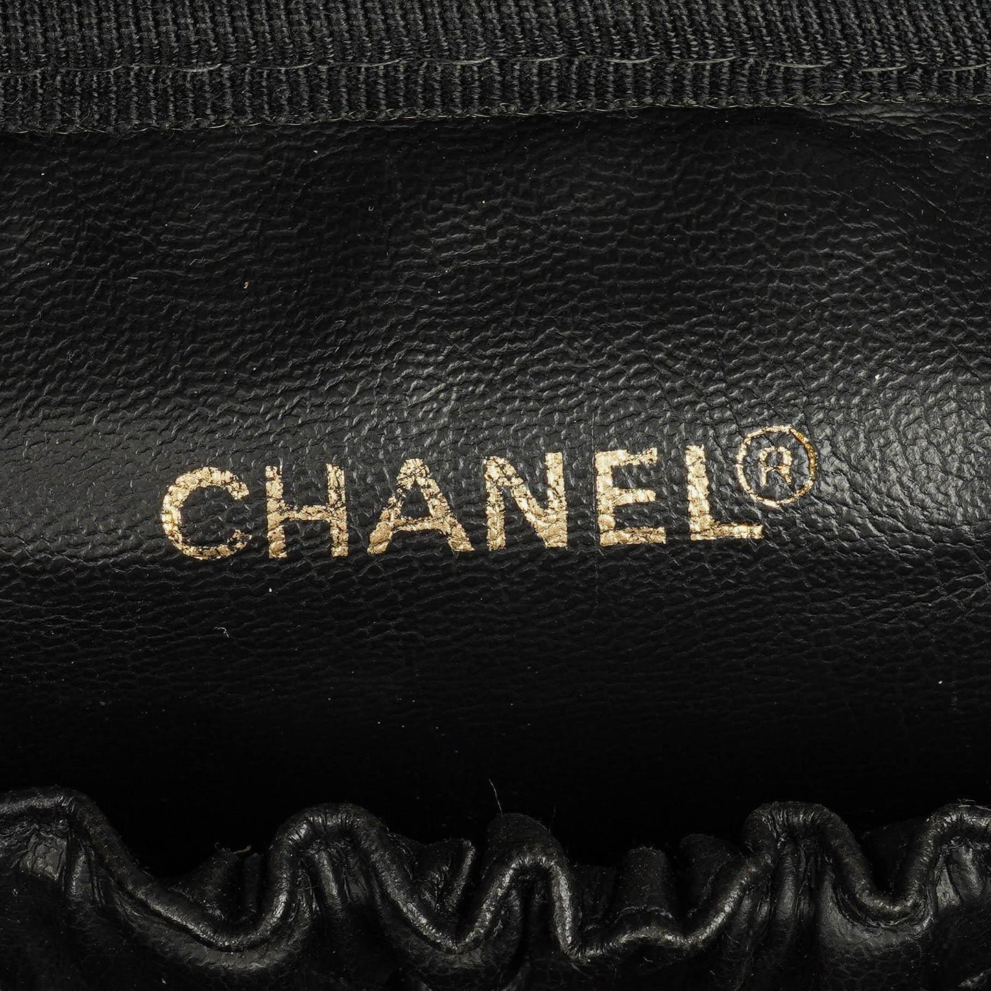 Chanel Vanity Case aus schwarzem Leder