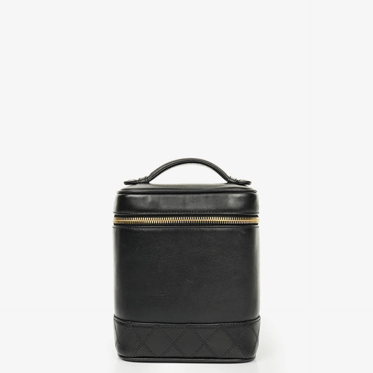 Chanel Vanity Case aus schwarzem Leder