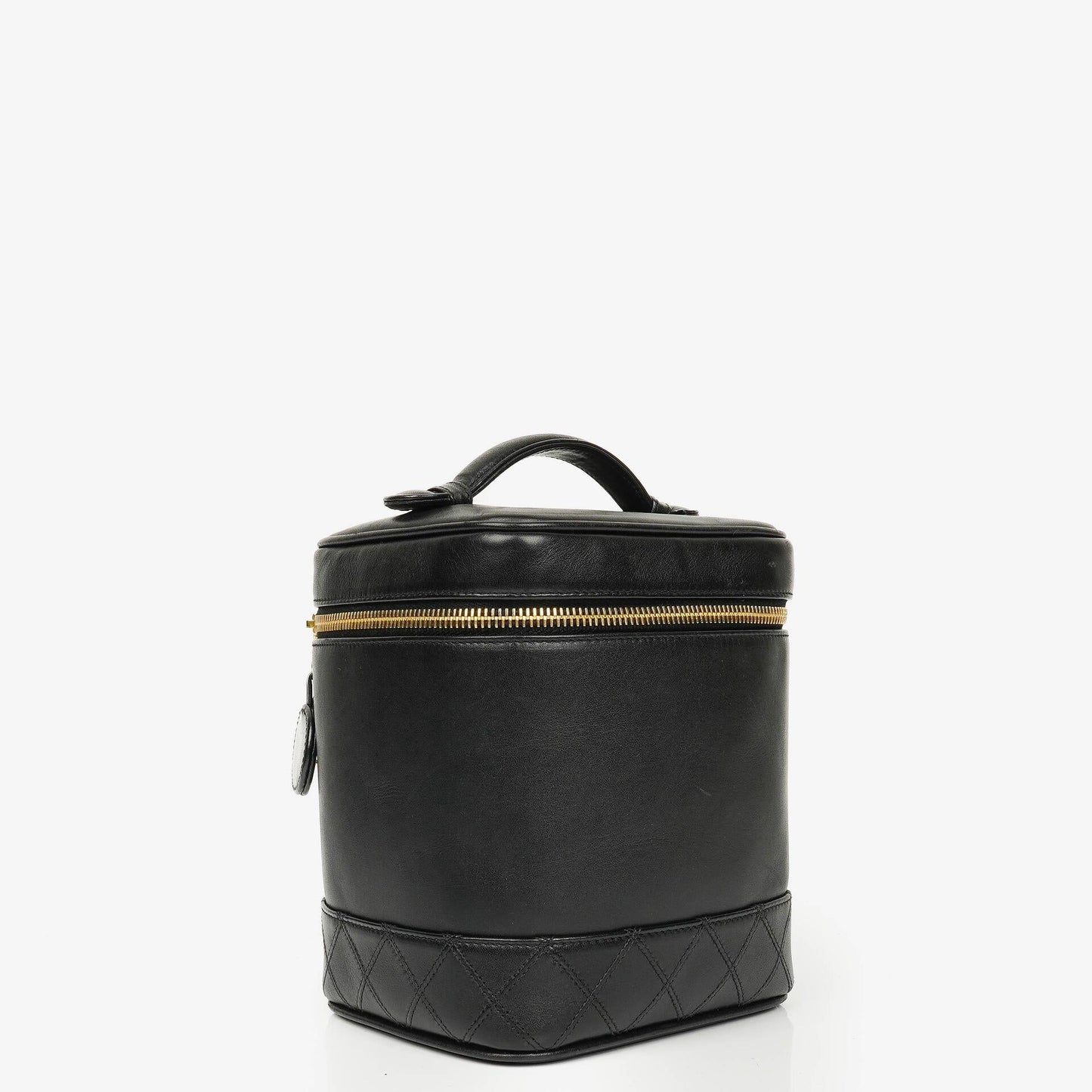 Chanel Vanity Case aus schwarzem Leder