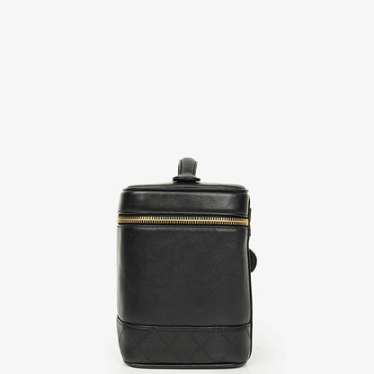 Chanel Vanity Case aus schwarzem Leder