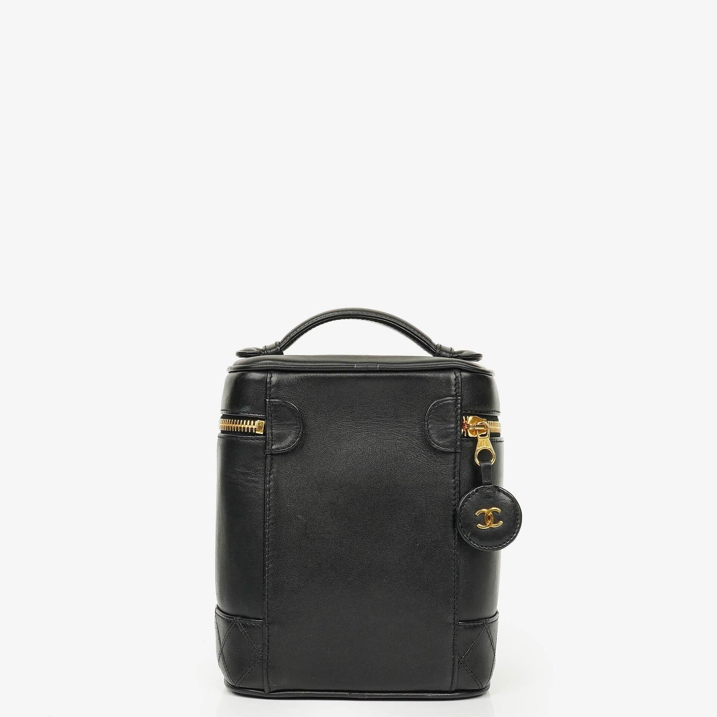 Chanel Vanity Case aus schwarzem Leder