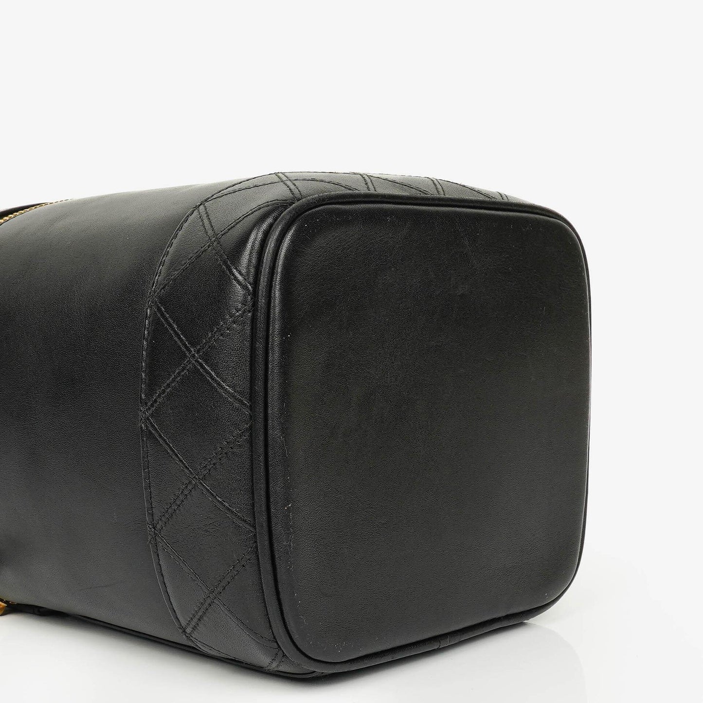 Chanel Vanity Case aus schwarzem Leder
