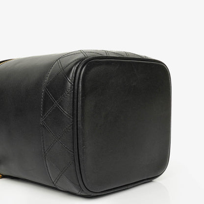 Chanel Vanity Case aus schwarzem Leder