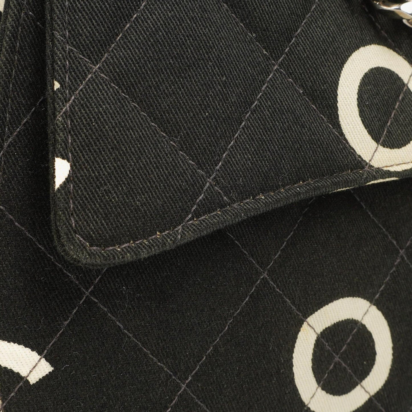 Chanel Coco ID Kettentasche aus schwarzem gestepptem Canvas