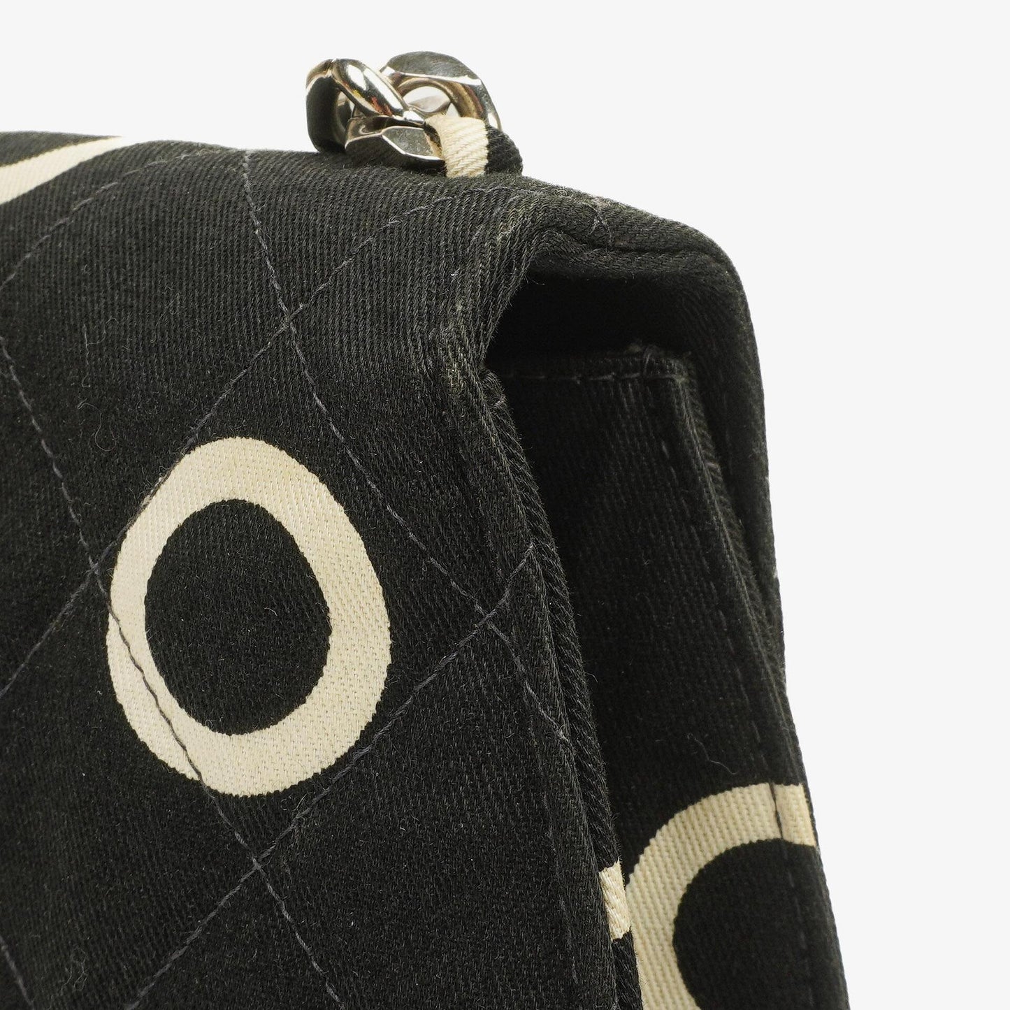 Chanel Coco ID Kettentasche aus schwarzem gestepptem Canvas