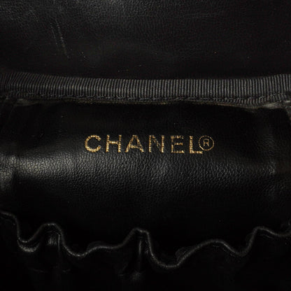 Chanel Vanity Case aus schwarzem gestepptem Kaviarleder