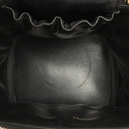 Chanel Vanity Case aus schwarzem gestepptem Kaviarleder