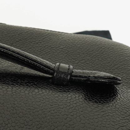 Chanel Vanity Case aus schwarzem gestepptem Kaviarleder