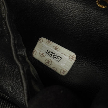 Chanel Vanity Case aus schwarzem gestepptem Kaviarleder