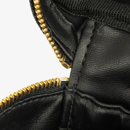 Chanel Vanity Case aus schwarzem gestepptem Kaviarleder