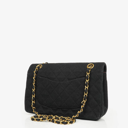 Chanel Double Flap Tasche in Schwarz gesteppt