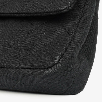 Chanel Double Flap Tasche in Schwarz gesteppt