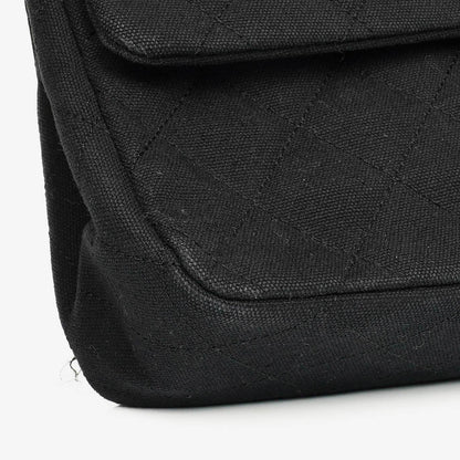 Chanel Double Flap Tasche in Schwarz gesteppt
