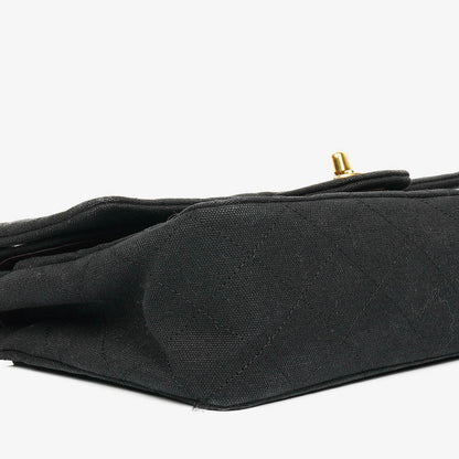 Chanel Double Flap Tasche in Schwarz gesteppt