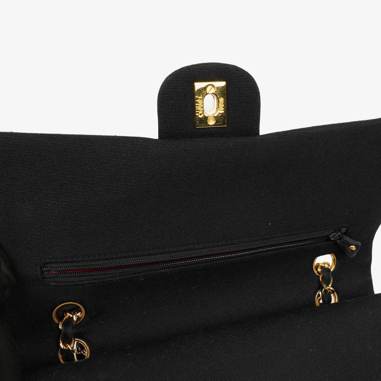 Chanel Double Flap Tasche in Schwarz gesteppt
