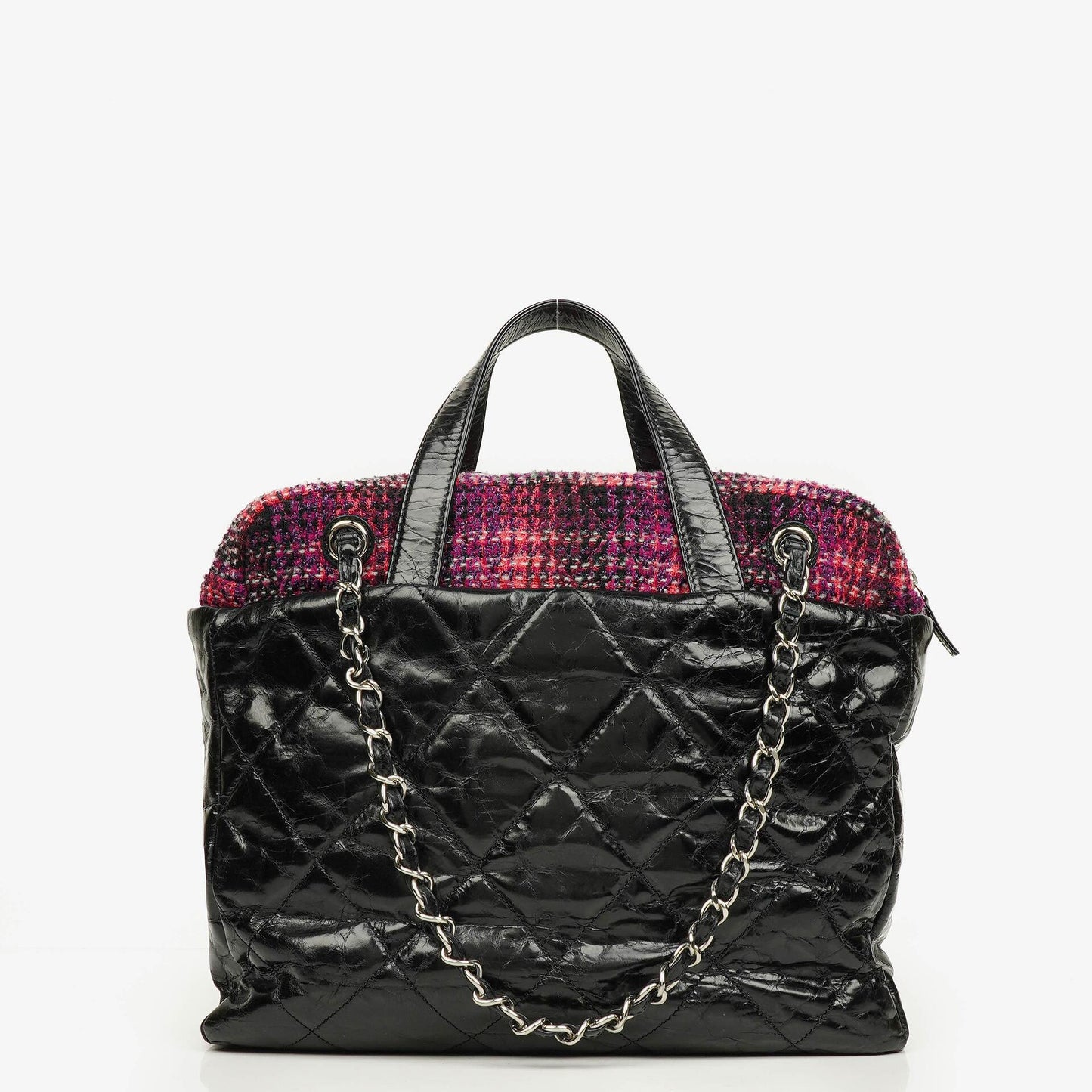 Chanel Portobello Tote Bag aus schwarzem gestepptem glasiertem Kalbsleder und Tweed