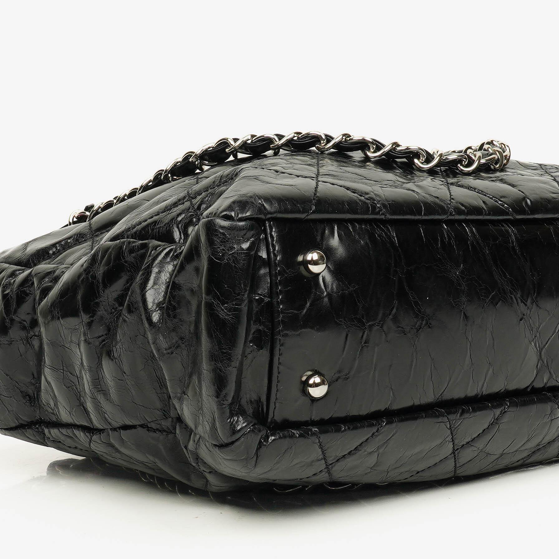 Chanel Portobello Tote Bag aus schwarzem gestepptem glasiertem Kalbsleder und Tweed