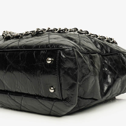 Chanel Portobello Tote Bag aus schwarzem gestepptem glasiertem Kalbsleder und Tweed