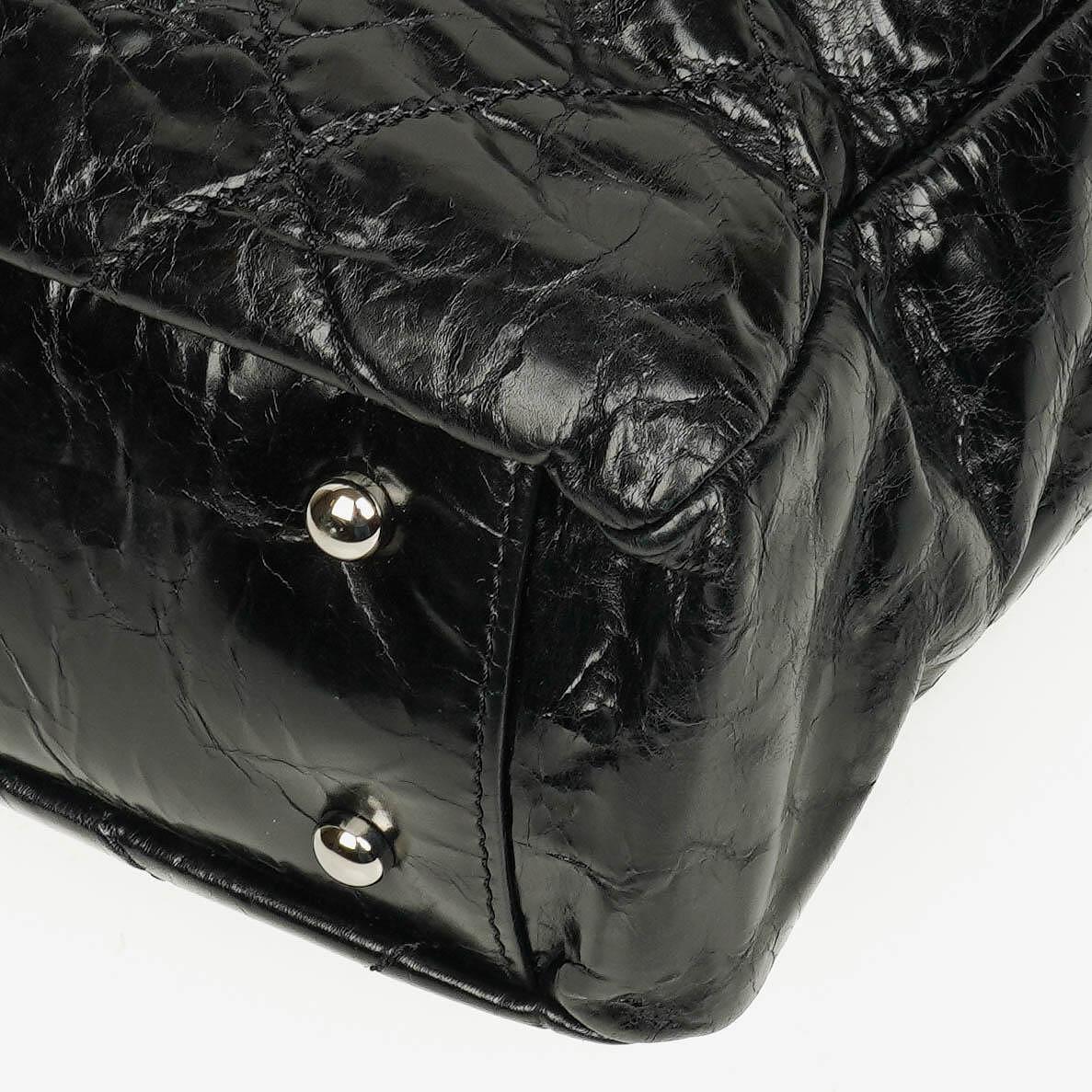 Chanel Portobello Tote Bag aus schwarzem gestepptem glasiertem Kalbsleder und Tweed