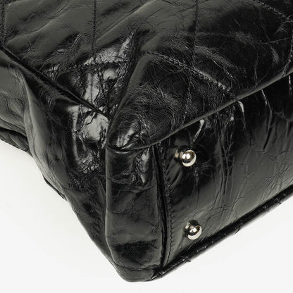 Chanel Portobello Tote Bag aus schwarzem gestepptem glasiertem Kalbsleder und Tweed