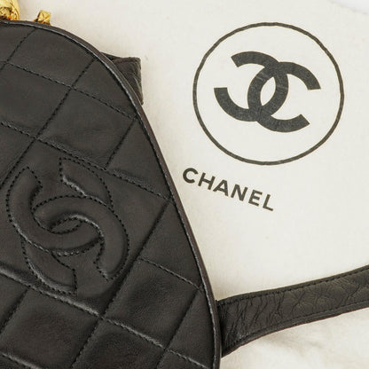 Chanel Umhängetasche aus schwarzem gestepptem Lammleder