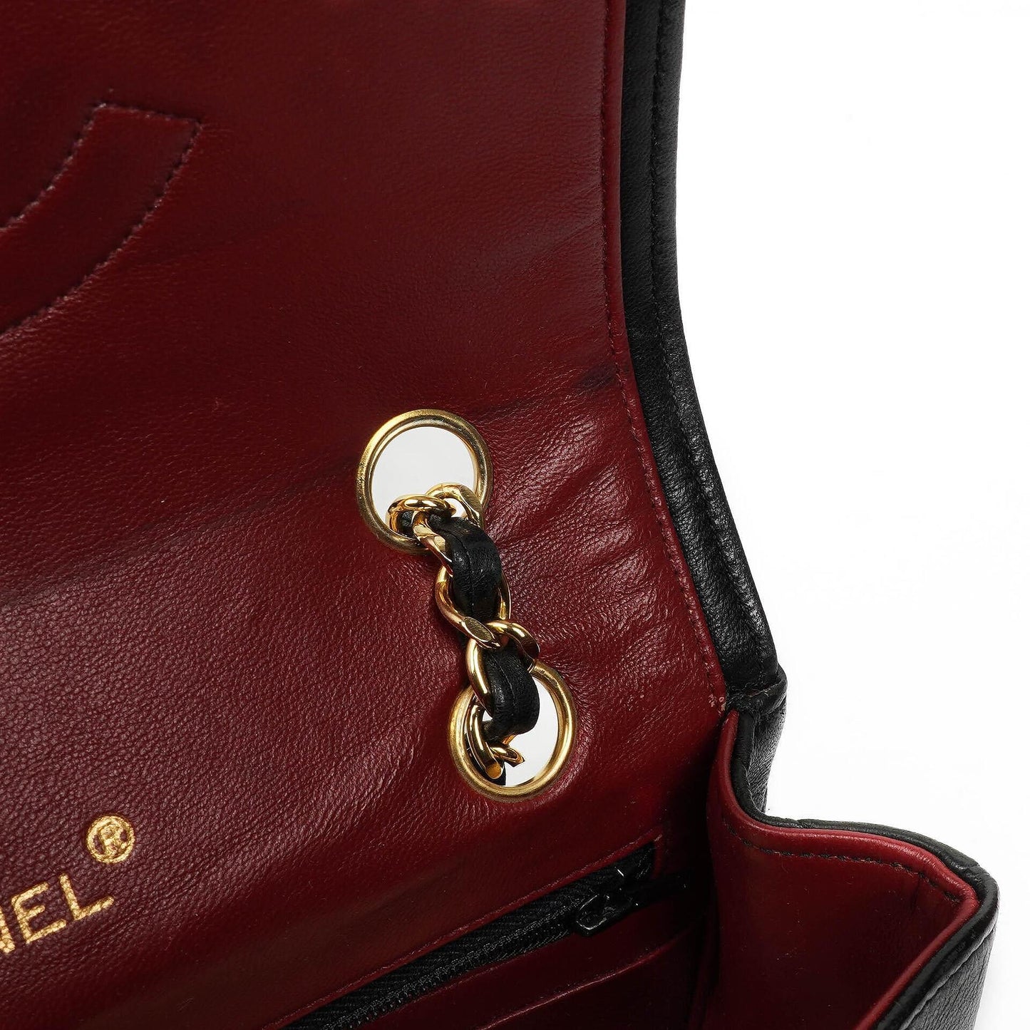 Chanel Full Flap Tasche aus schwarzem gestepptem Lammleder mit 24K Beschlägen