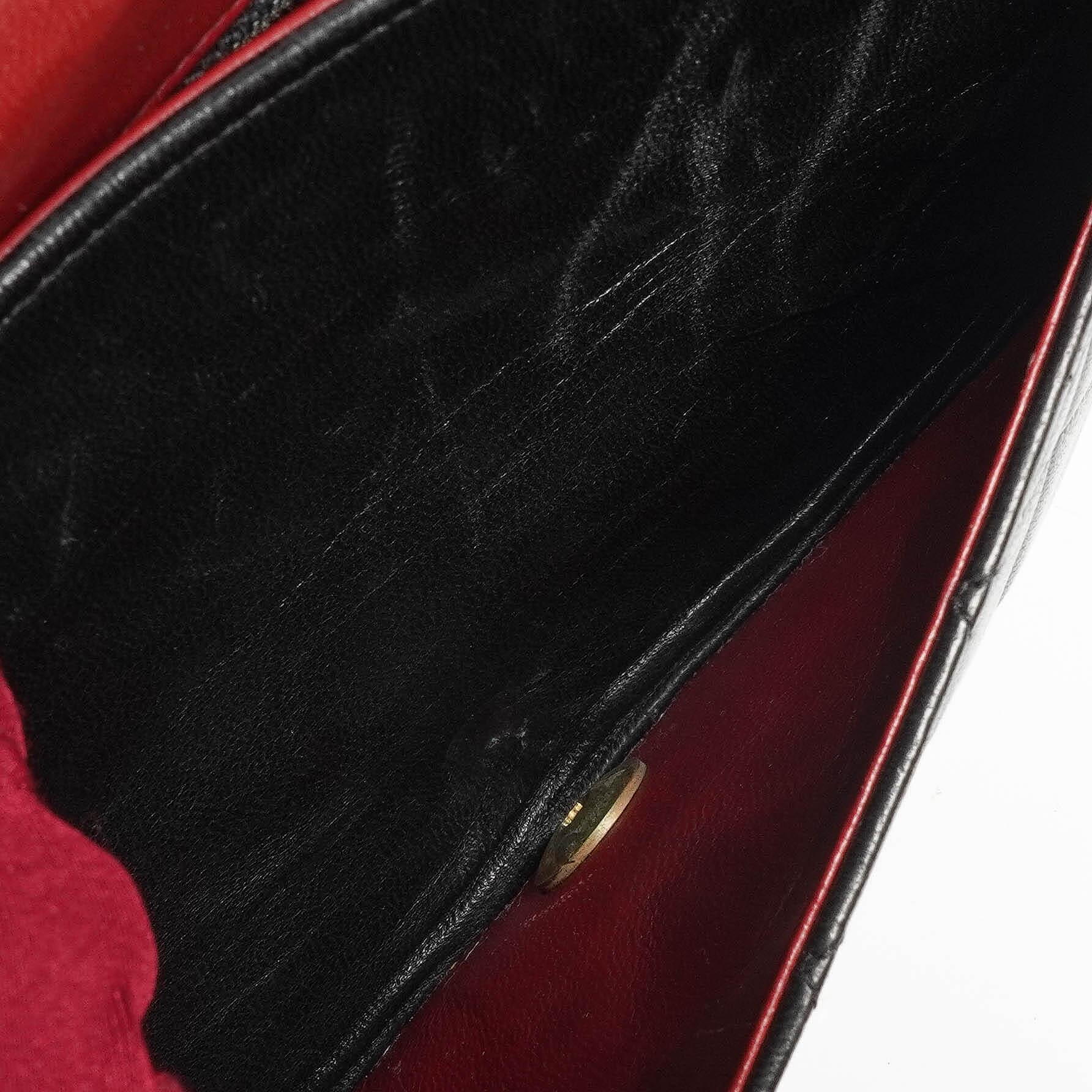 Chanel Full Flap Tasche aus schwarzem gestepptem Lammleder mit 24K Beschlägen