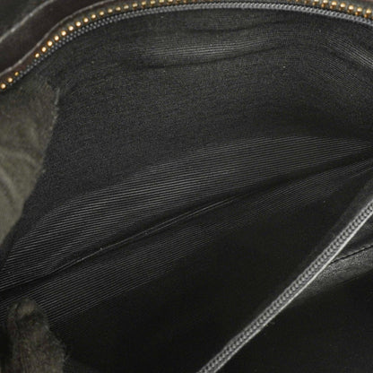 Chanel Schwarze Gestepptes Lammleder Schultertasche